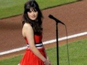 Zooey Deschanel honors our nation with no-frills rendition of national anthem