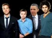 The President pinky-promises Adrian Grenier he'll make a cameo in that <em>Entourage</em> movie