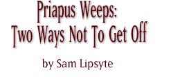 Priapus Weeps: Two Ways Not To Get Off by Sam Lipsyte