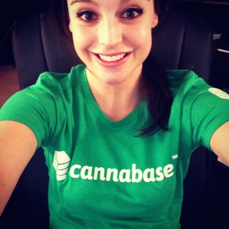 Jen in Cannabase shirt